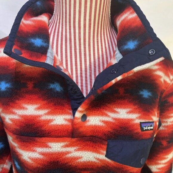 Patagonia Synchilla Snap Fleece Pullover Aztec Southwestern Navajo Women's (M) - Picture 10 of 13